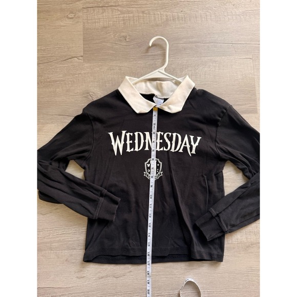 Zara Wednesday Adam's black and white collared ls shirt 11-12 - Picture 6 of 6